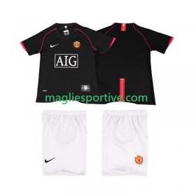 Completo Calcio Manchester United 2007 2008 Retro Bambino Divisa Trasferta
